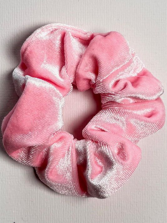 Velvet scrunchie roze
