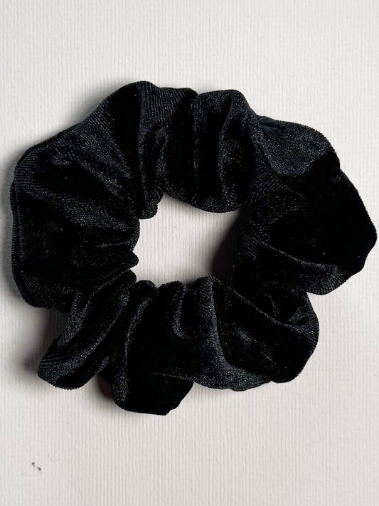 Velvet scrunchie zwart